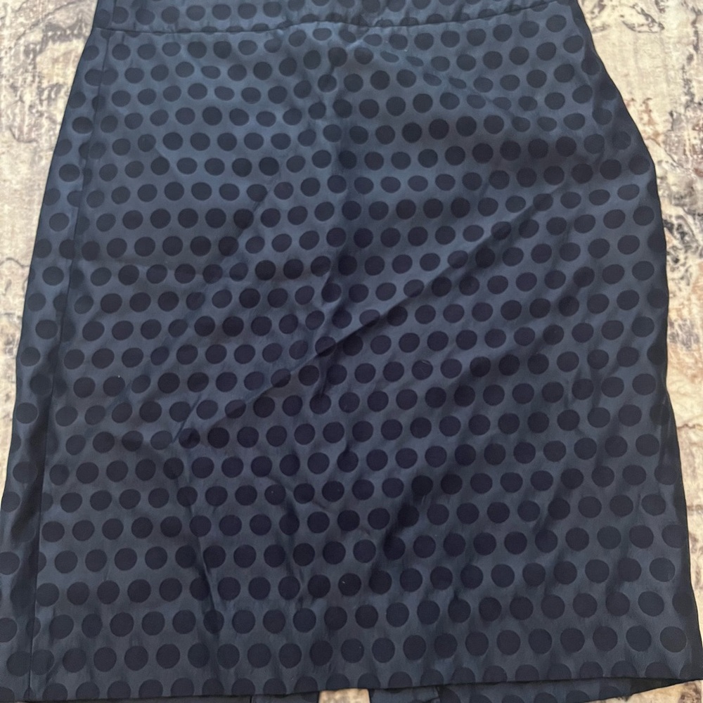 J. Crew Navy Polka Dot Pencil Skirt size 4